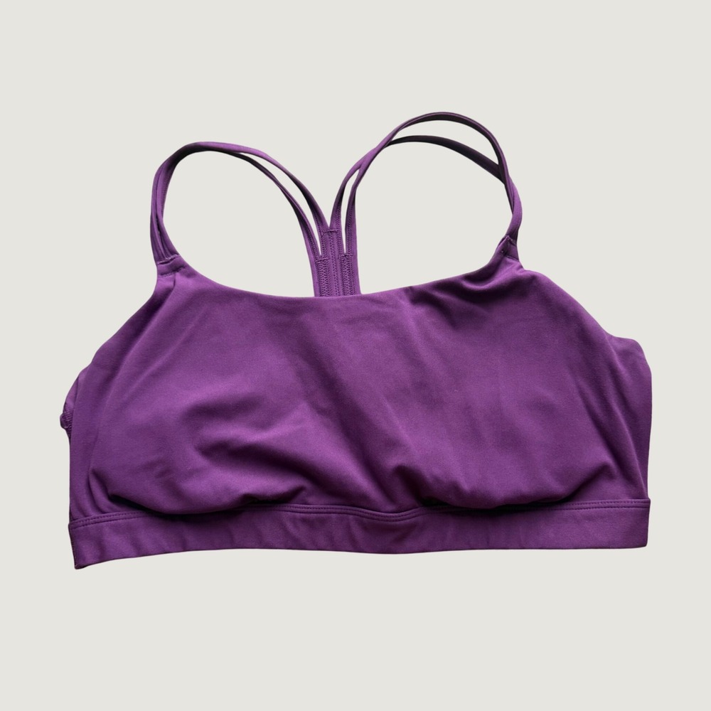 All in Motion Sports Bra XL Strappy Racerback Activewear Purple Yoga Workout